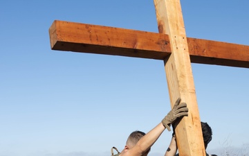 1st CEB places two crosses on First Sergeant’s Hill during memorial hike to honor Lance Cpl. Aguilera, Lance Cpl. Gamino