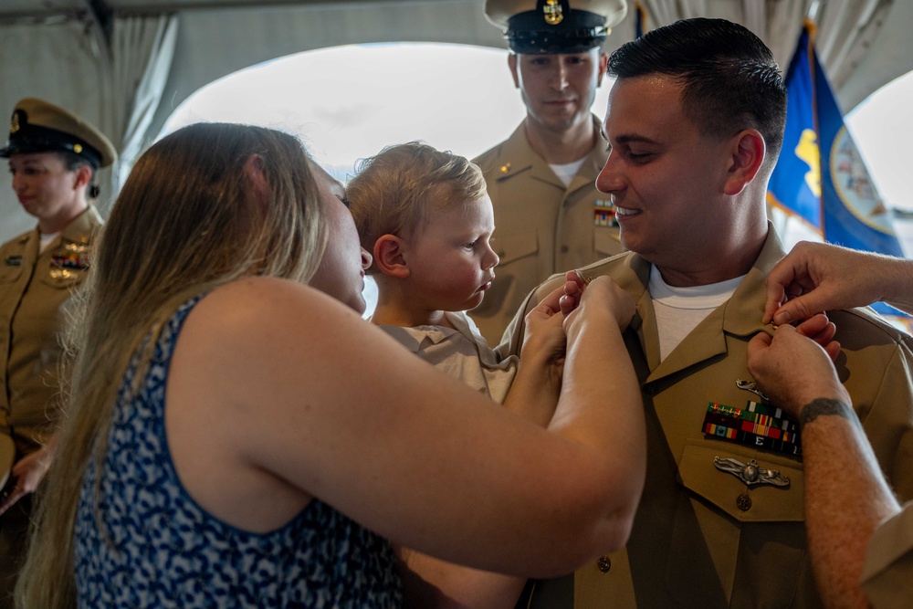 COMSUBPAC Holds Chief Pinning Ceremony aboard Battleship Missouri Memorial