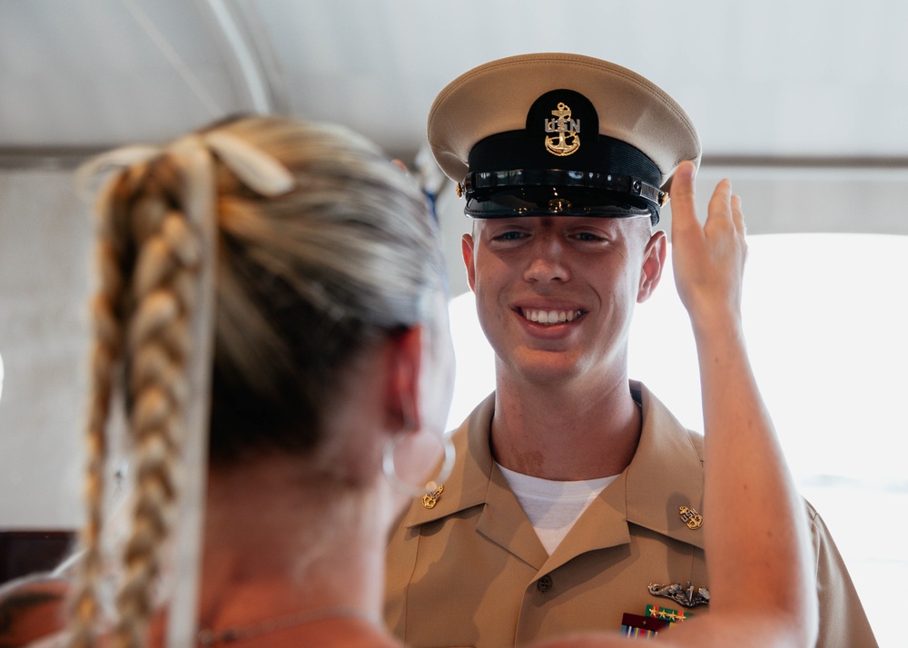 COMSUBPAC Holds Chief Pinning Ceremony aboard Battleship Missouri Memorial