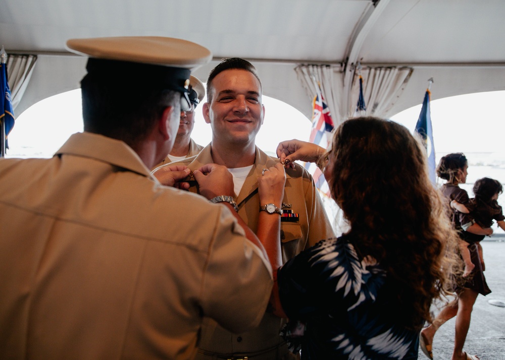 COMSUBPAC Holds Chief Pinning Ceremony aboard Battleship Missouri Memorial