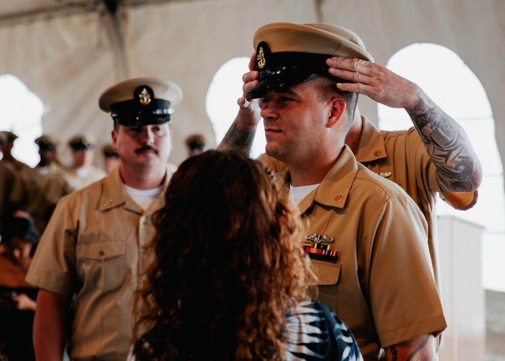 COMSUBPAC Holds Chief Pinning Ceremony aboard Battleship Missouri Memorial