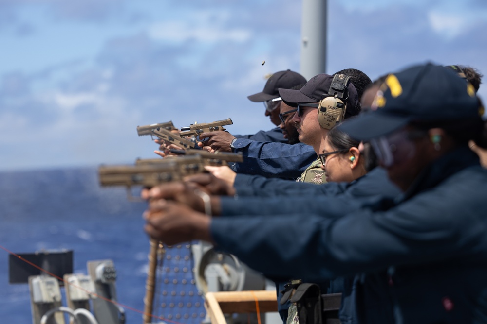 USS Curtis Wilbur (DDG 54) Conducts M18 Pistol Qualification Course