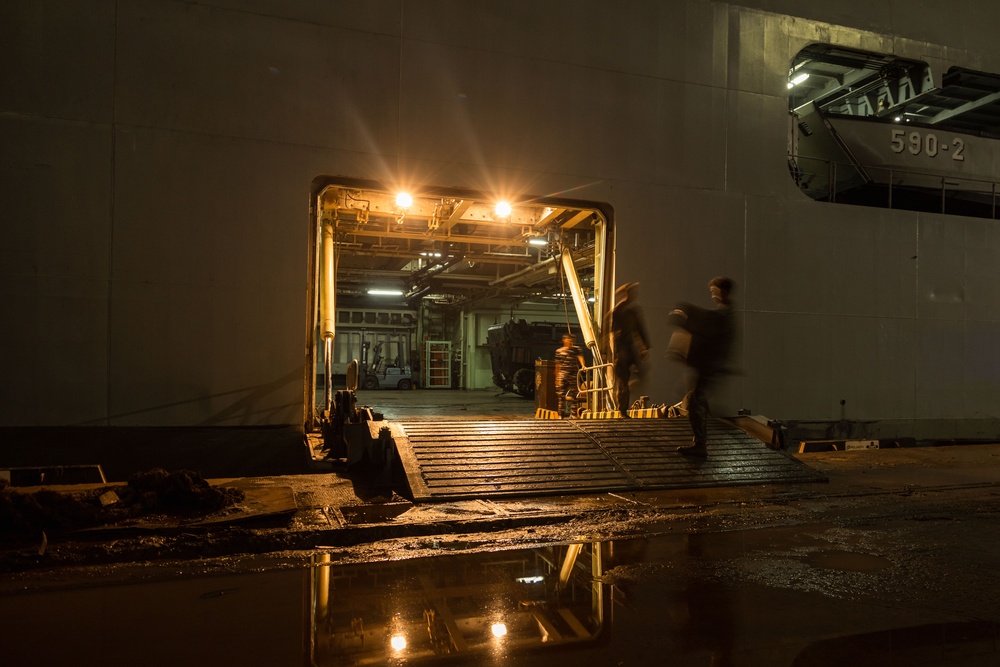 Super Garuda Shield 25: U.S. Marines, ROK Marines, Indonesian Armed Forces board KRI Makassar (MKS 590)