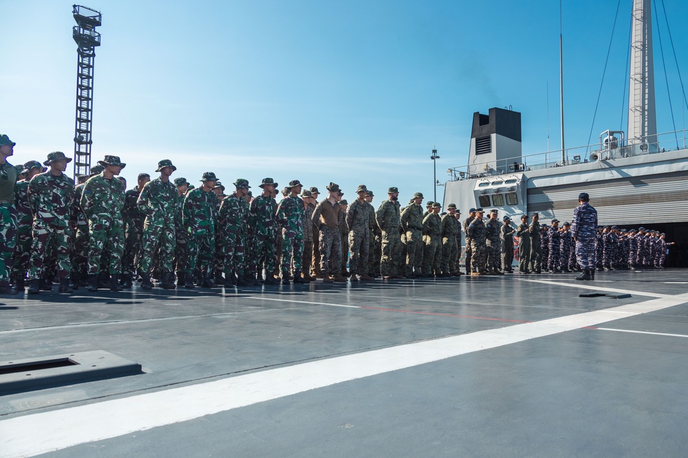 Super Garuda Shield 25: KRI Makassar (MKS 590) departs Jakarta
