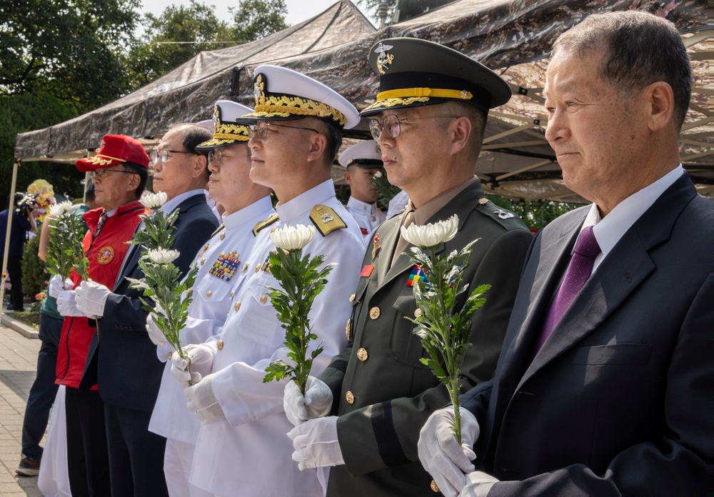 MARFORK Marines participate in Floral Tribute honoring 75th Anniversary of the Incheon Landing