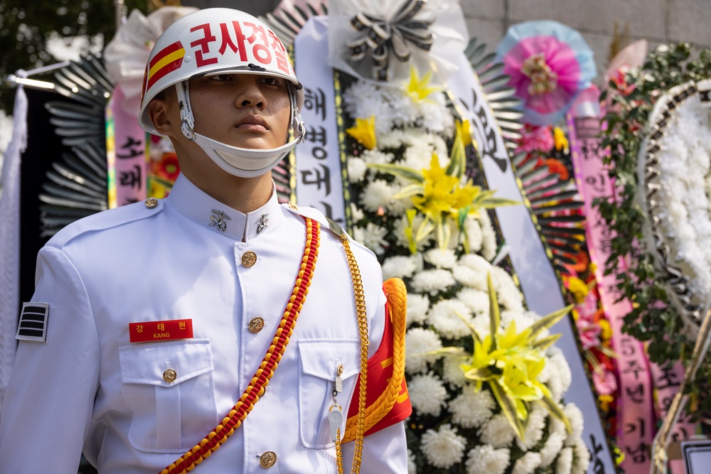 MARFORK Marines participate in Floral Tribute honoring 75th Anniversary of the Incheon Landing