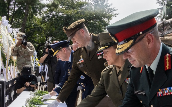 MARFORK Marines participate in Floral Tribute honoring 75th Anniversary of the Incheon Landing