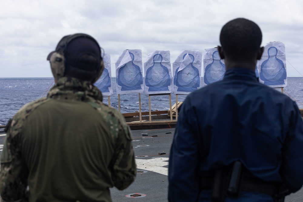 USS Curtis Wilbur (DDG 54) Conducts M18 Pistol Qualification Course