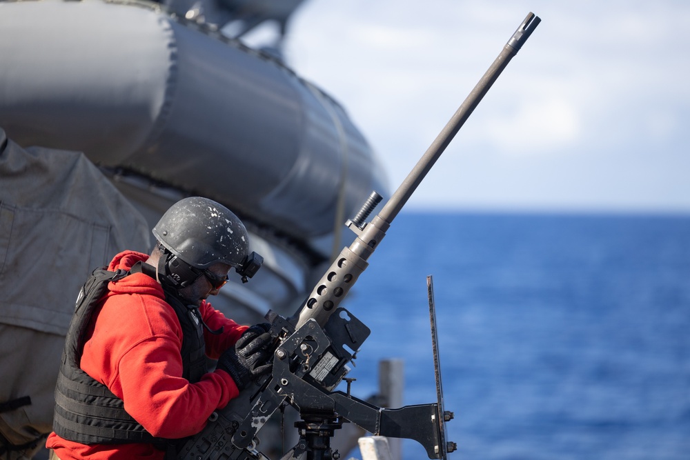USS Curtis Wilbur (DDG 54) Conducts Crew Serve Weapons Shoot