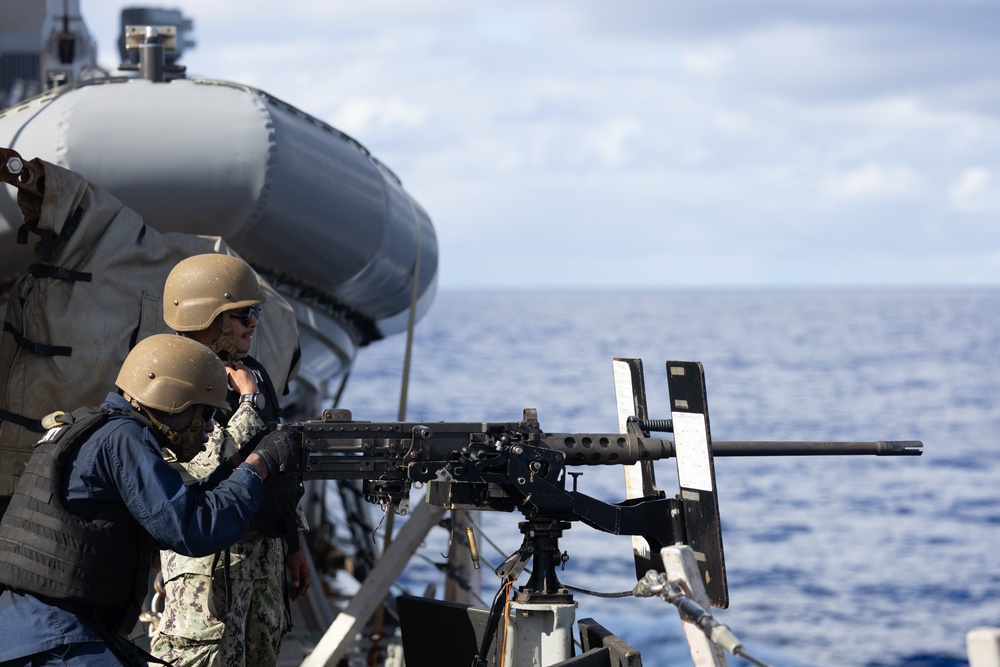 USS Curtis Wilbur (DDG 54) Conducts Crew Serve Weapons Shoot