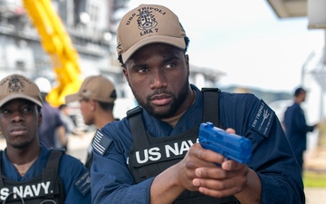 USS Tripoli Performs an Anti-Terrorism Training Team Drill