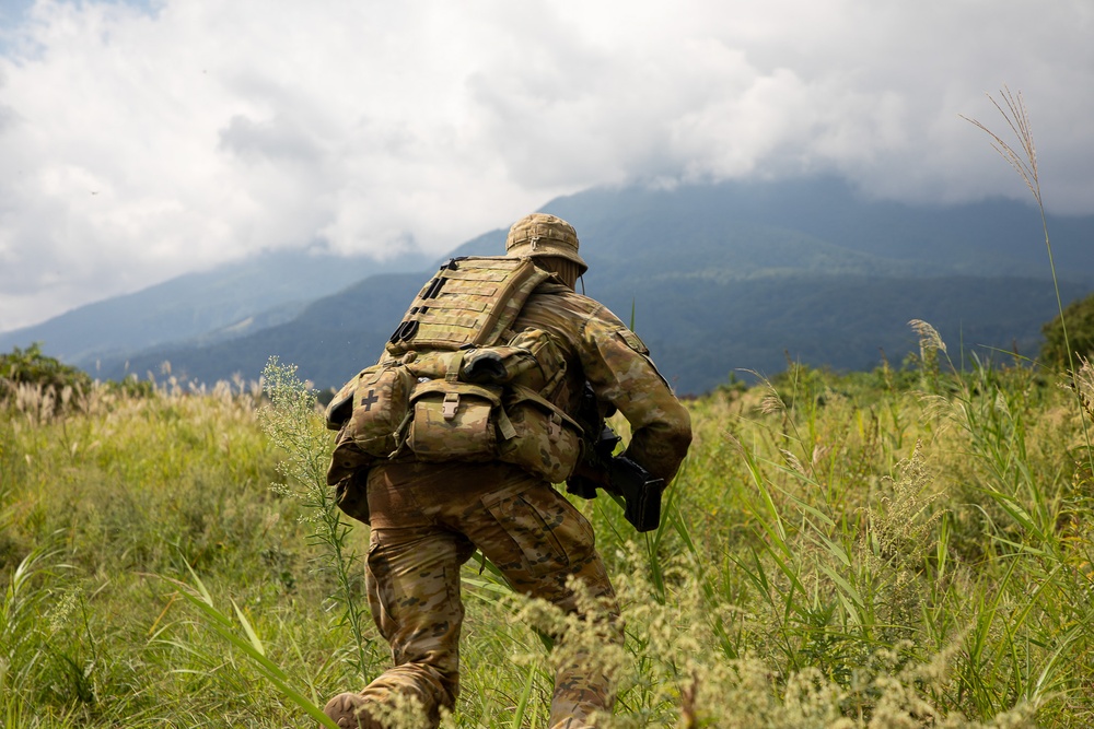 U.S. Army, Australian Soldiers and Japan Ground Self-Defense members are conducting familiarization training prior to the upcoming live fire training.
