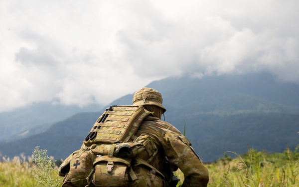 U.S. Army, Australian Soldiers and Japan Ground Self-Defense members are conducting familiarization training prior to the upcoming live fire training.