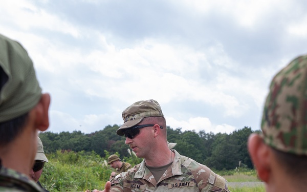 U.S. Army, Australian Soldiers and Japan Ground Self-Defense members are conducting familiarization training prior to the upcoming live fire training.