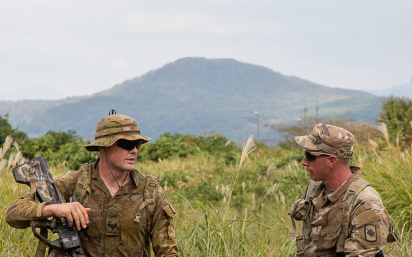 U.S. Army, Australian Soldiers and Japan Ground Self-Defense members are conducting familiarization training prior to the upcoming live fire training.