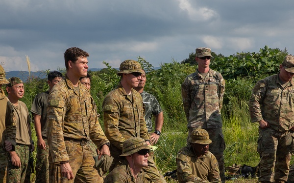 U.S. Army, Australian Soldiers and Japan Ground Self-Defense members are conducting familiarization training prior to the upcoming live fire training.