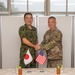 Lt. Gen. Makoto Sato, commanding general of the Japan Ground Self-Defense Force Middle Army 3rd Division, visited Brig. Gen. James K. Dooghan, commanding general of U.S. Army Japan, during Orient Shield 25 at Sekiyama Training Area, Sept. 18.