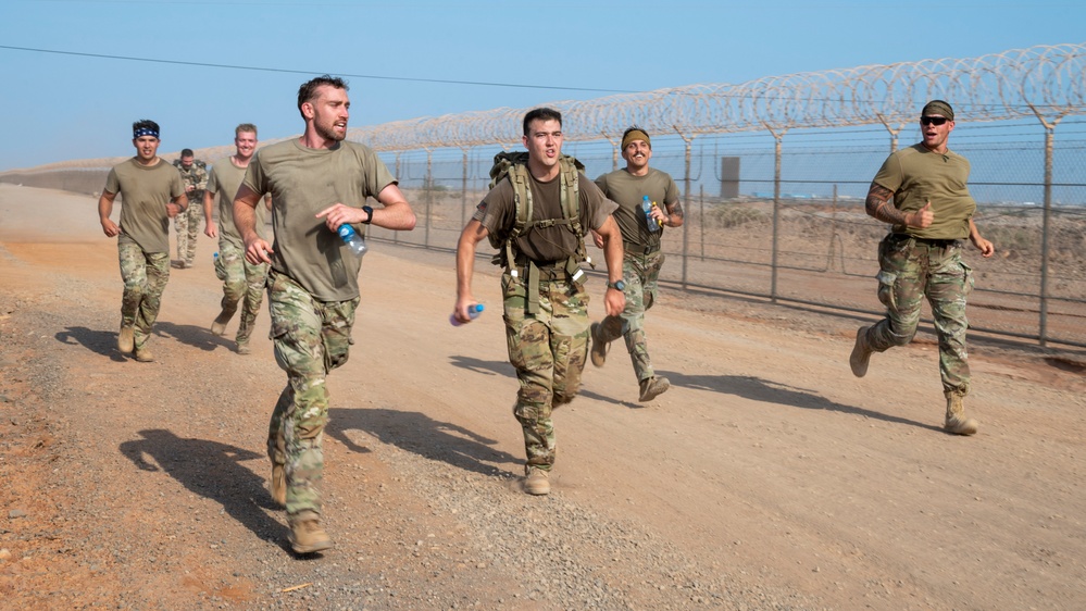 U.S. Military personnel participate in trials for the German Armed Forces Proficiency Badge