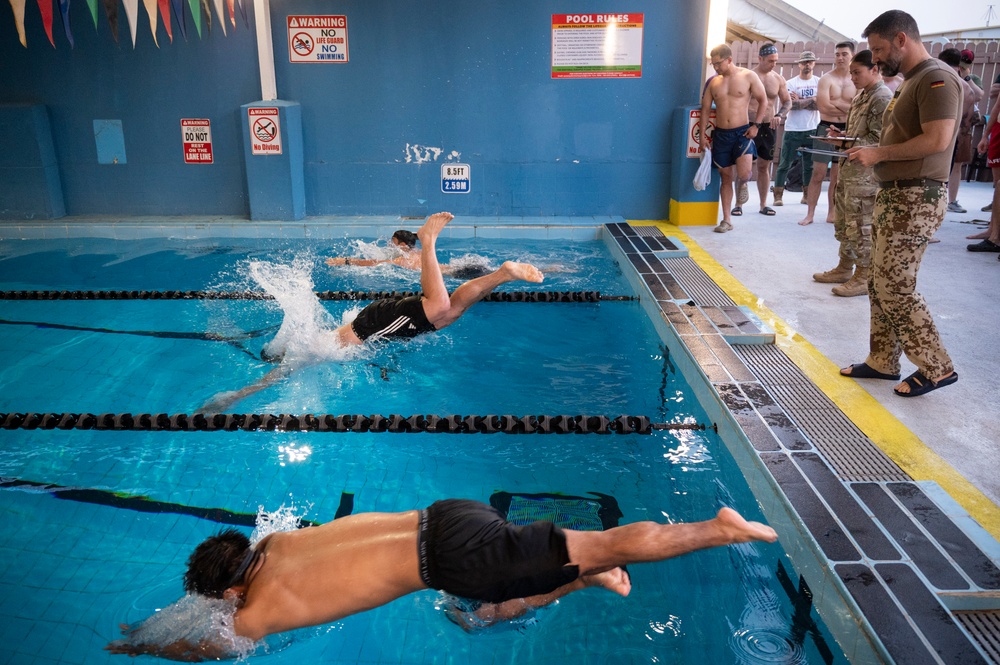 U.S. Military personnel participate in trials for the German Armed Forces Proficiency Badge