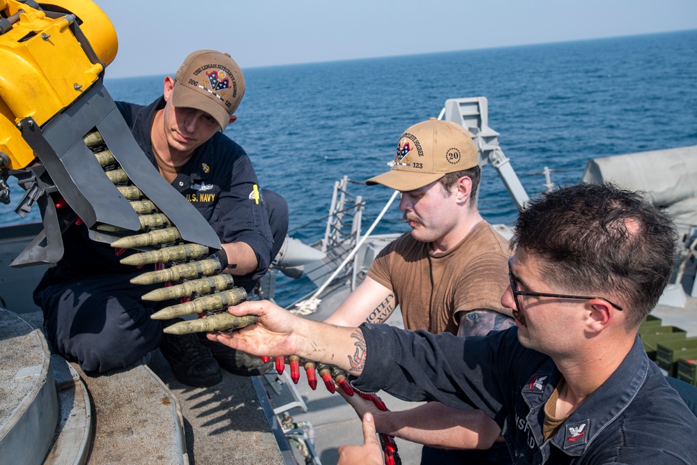 USS Higbee Sailors Conduct CIWS Reload