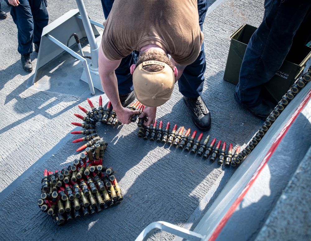 USS Higbee Sailors Conduct CIWS Reload