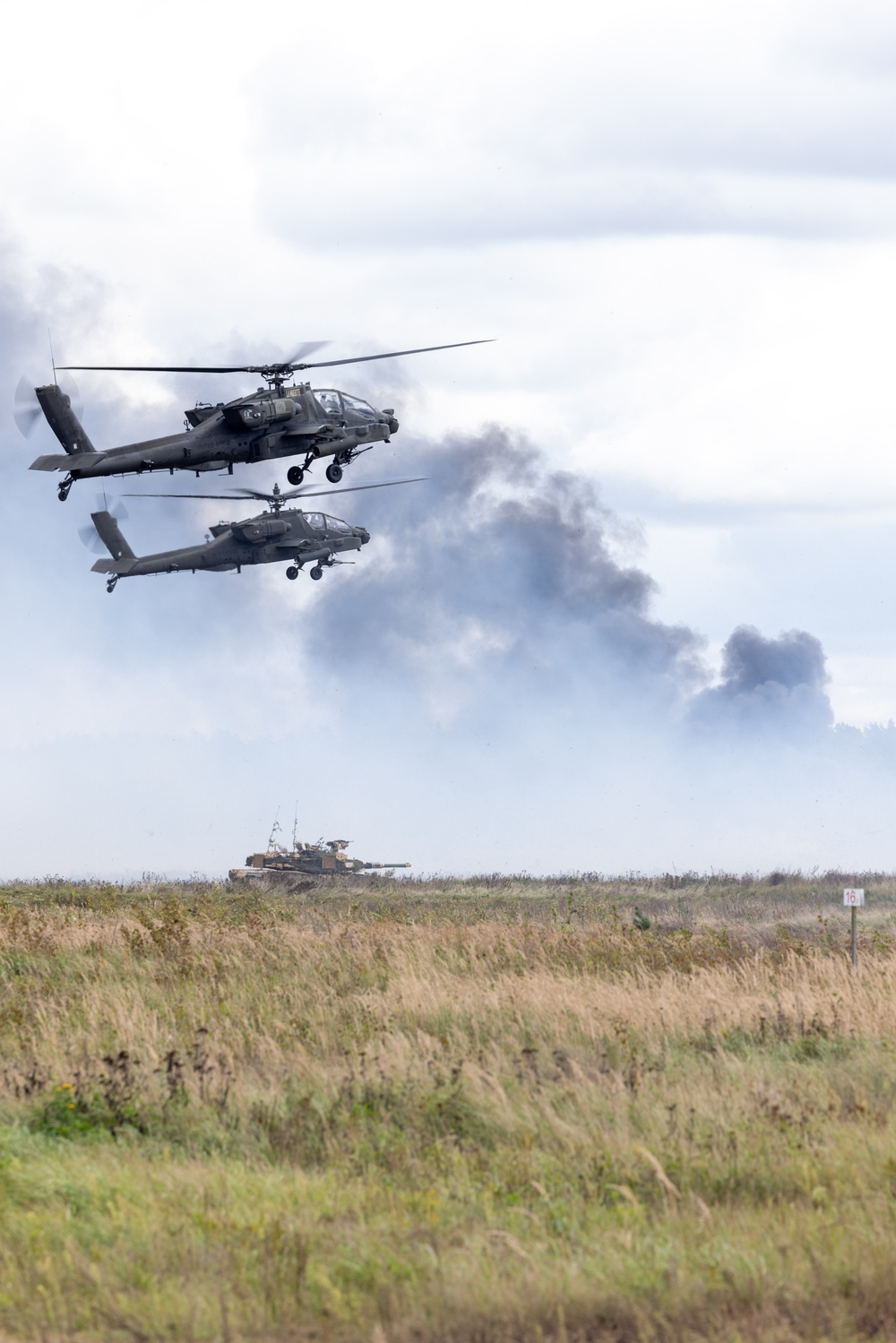 U.S. Army vehicles advance during Iron Defender-25