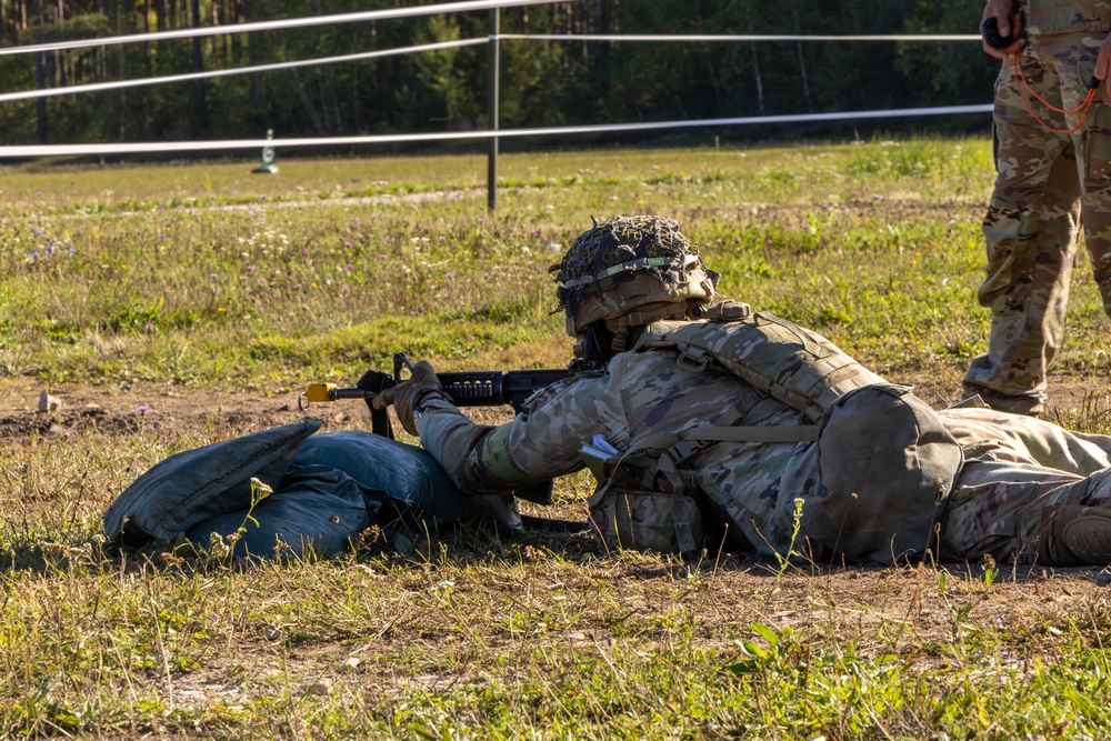 Soldiers conduct patrol and medical lanes during E2B testing