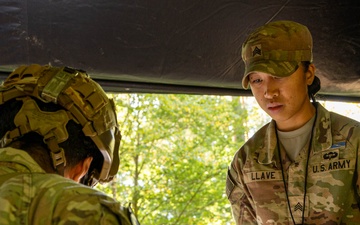 Soldiers conduct patrol and medical lanes during E2B testing