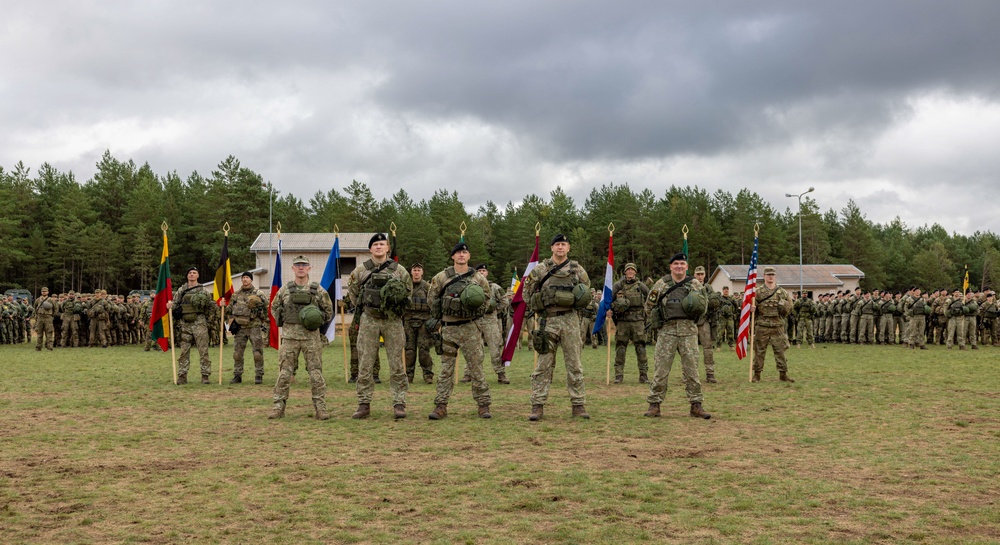 Lithuanian Land Forces officials pose for a group photo during Engineer Thunder  2025