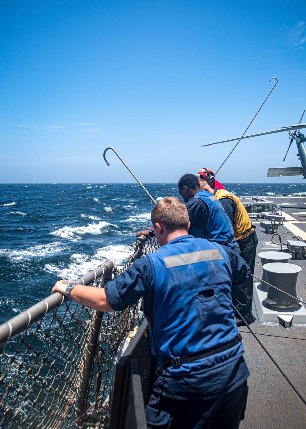 USS Higbee Sailors Conduct Flight Operations