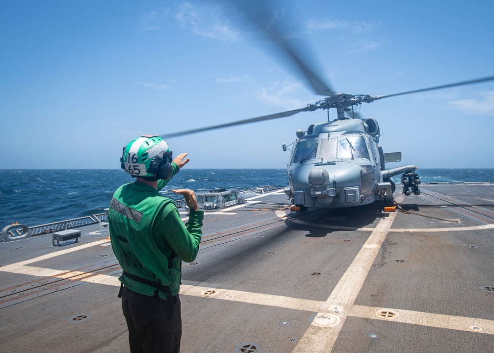 USS Higbee Sailors Conduct Flight Operations