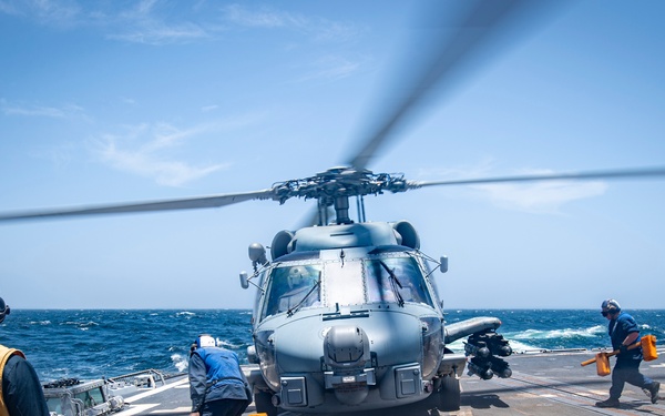 USS Higbee Sailors Conduct Flight Operations
