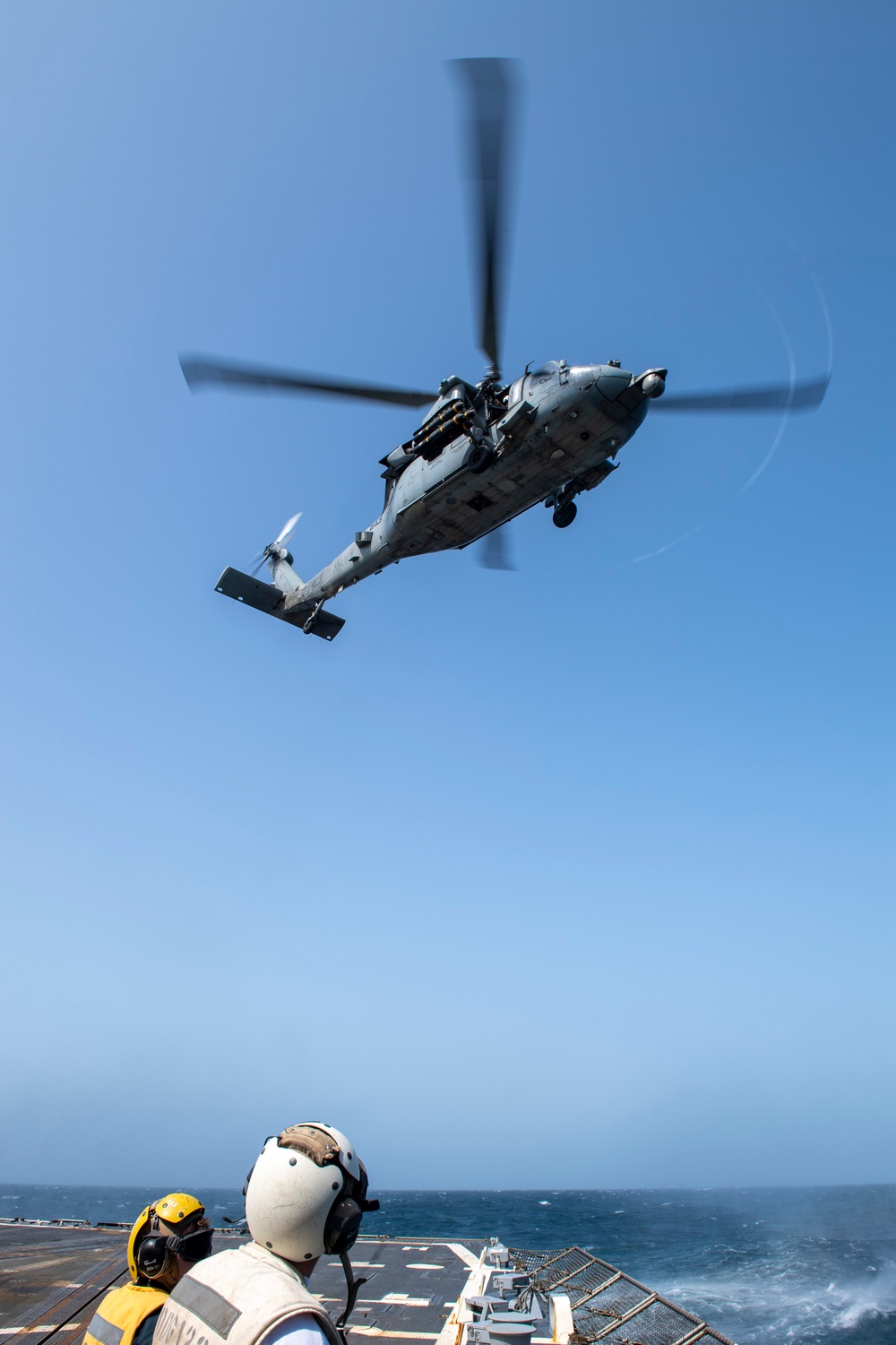 USS Higbee Sailors Conduct Flight Operations