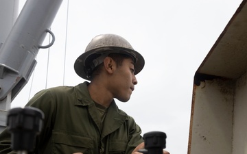 U.S. Marines with 2nd MAW prepare for Exercise Carolina Dragon 25 aboard the SS Wright (T-AVB-3)
