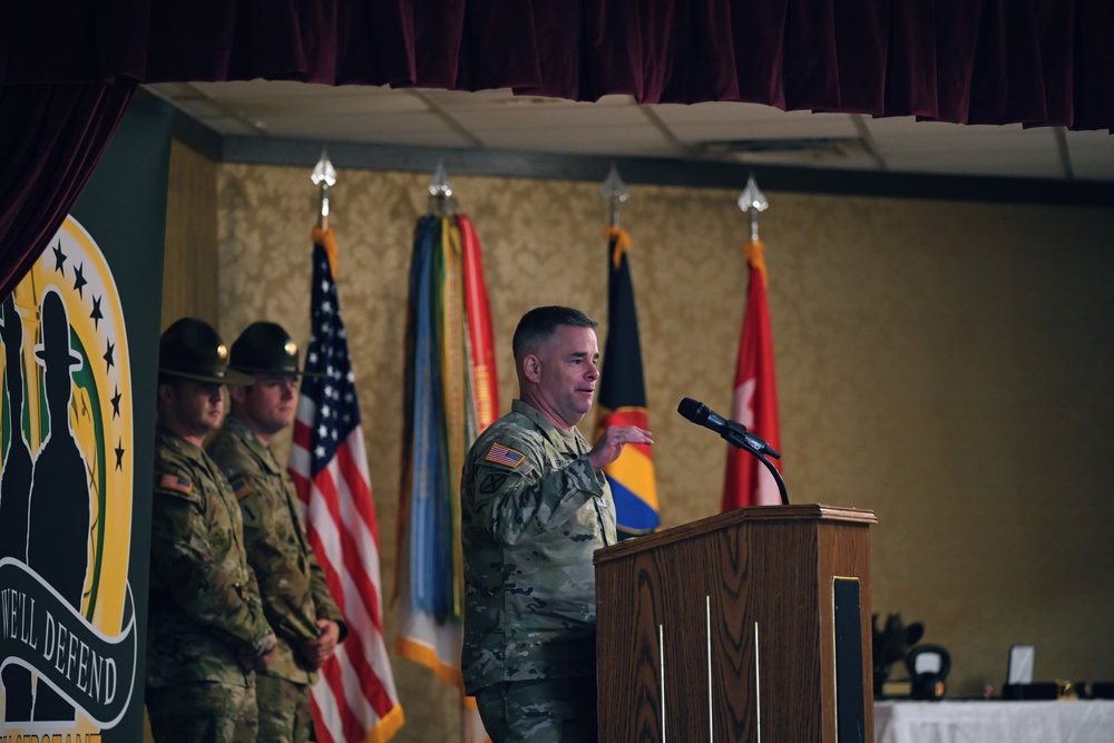 Lt. Gen. David Francis serving as the host of the U.S. Army Drill Sergeant of the Year Competition.