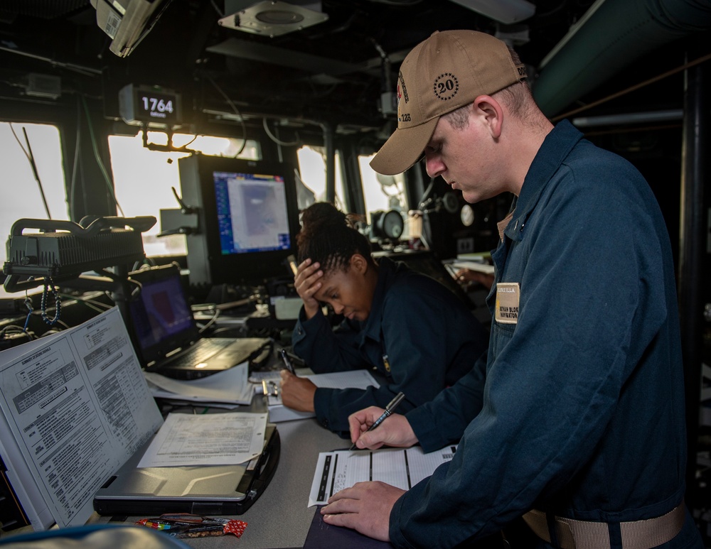 USS Higbee Sailor Stands Watch