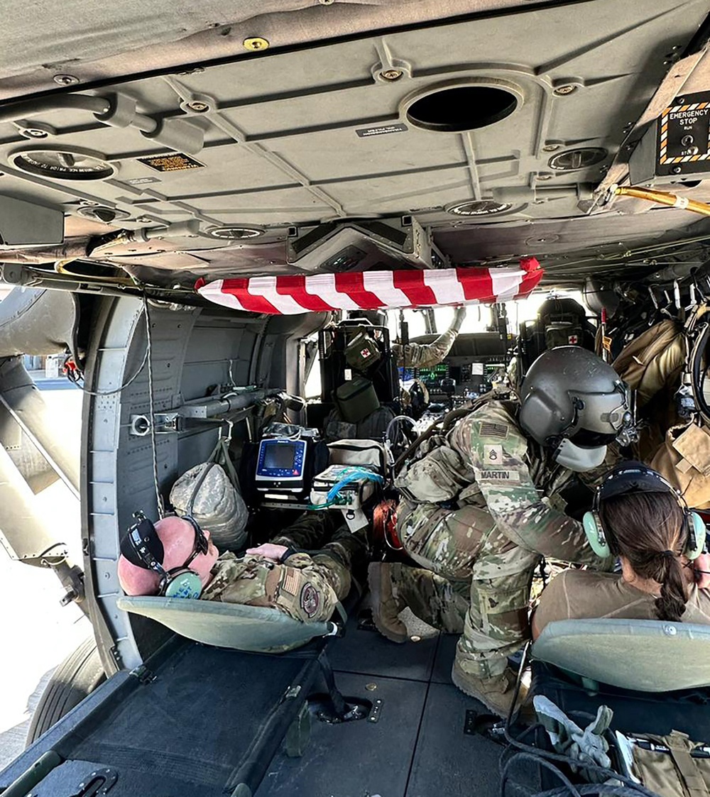 Transporting patients: 36th AES return from deployment