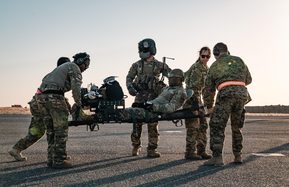 Transporting patients: 36th AES return from deployment