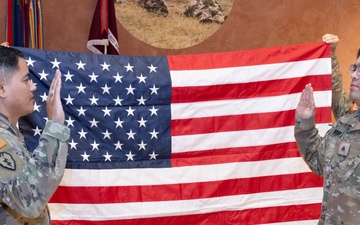 Sgt. Thien Hoang Reenlists in the Army