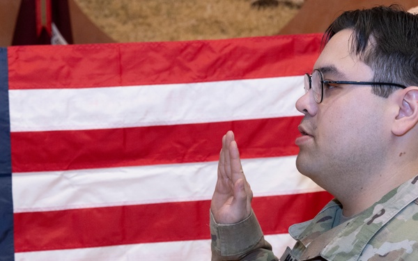 Sgt. Thien Hoang Reenlists in the Army