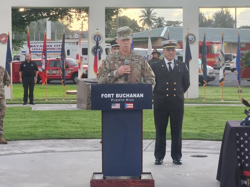 Fort Buchanan Remembers the 9/11 attacks with a road march and donating food to the island's disadvantaged