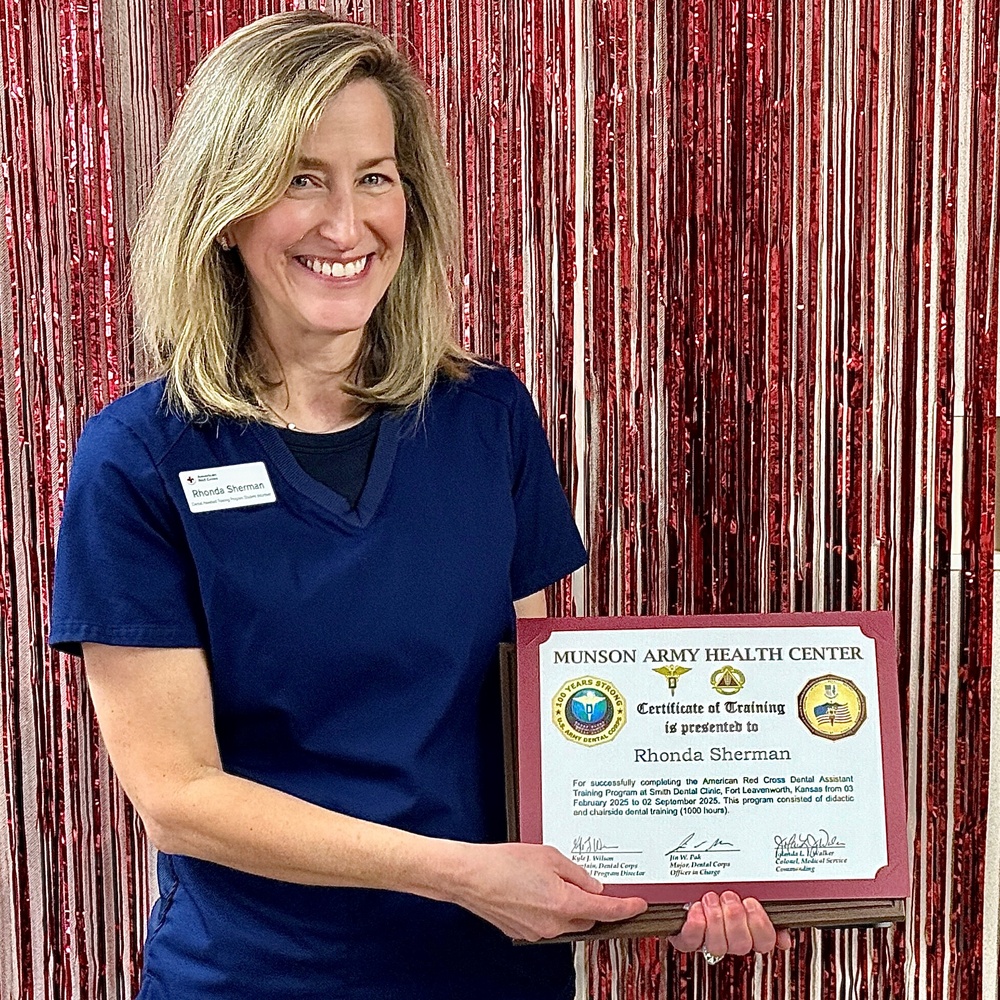 Red Cross Volunteer Completes Dental Assistant Training at Fort Leavenworth
