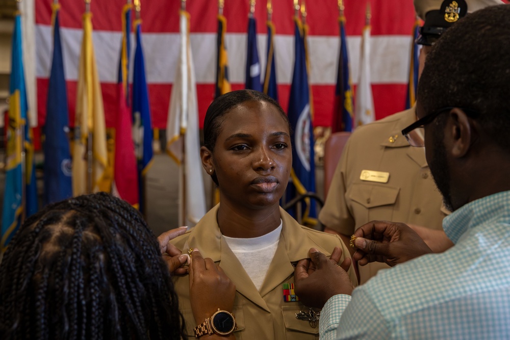 Abraham Lincoln hosts a chief pinning ceremony