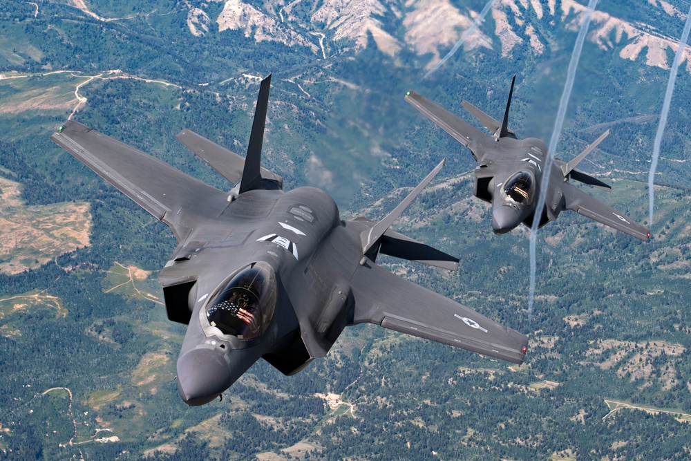 The F-35A Demonstration Team participate in the 2025 Battle Creek Field of Flight Air Show
