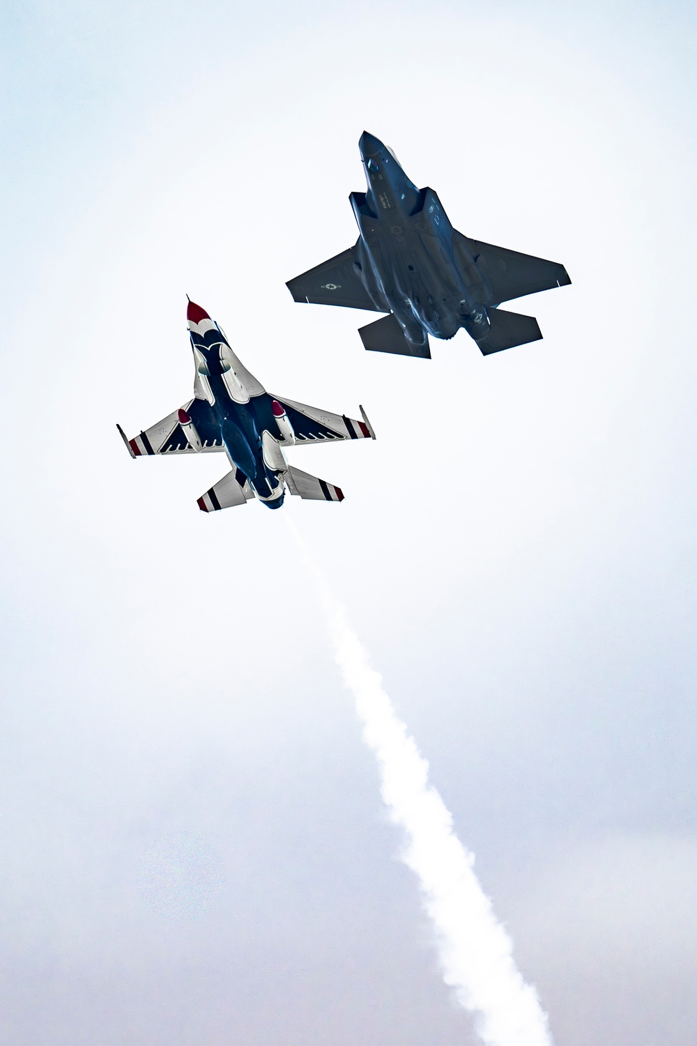The F-35A Demonstration Team participate in the 2025 Battle Creek Field of Flight Air Show