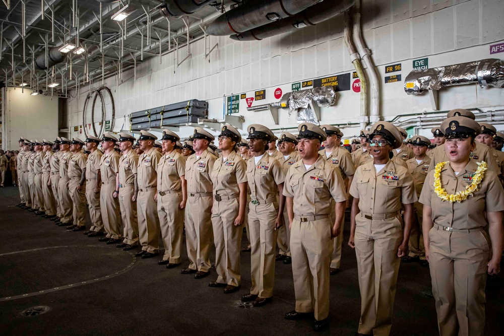 Abraham Lincoln hosts chief pinning ceremony