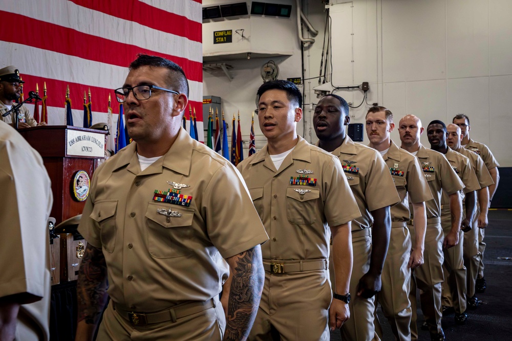 Abraham Lincoln hosts chief pinning ceremony
