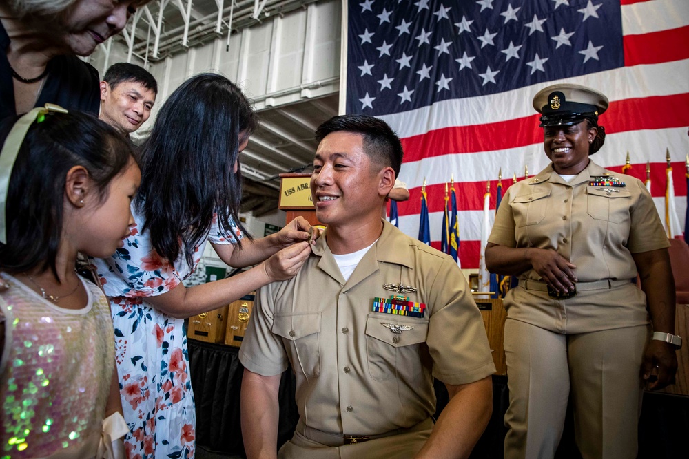 Abraham Lincoln hosts chief pinning ceremony