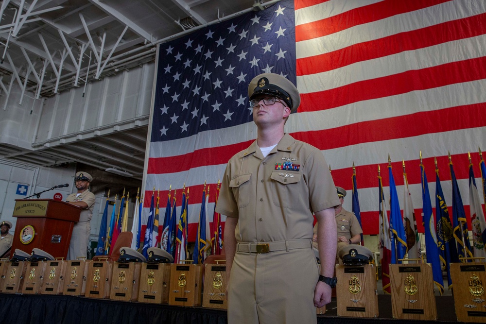 Abraham Lincoln hosts chief pinning ceremony