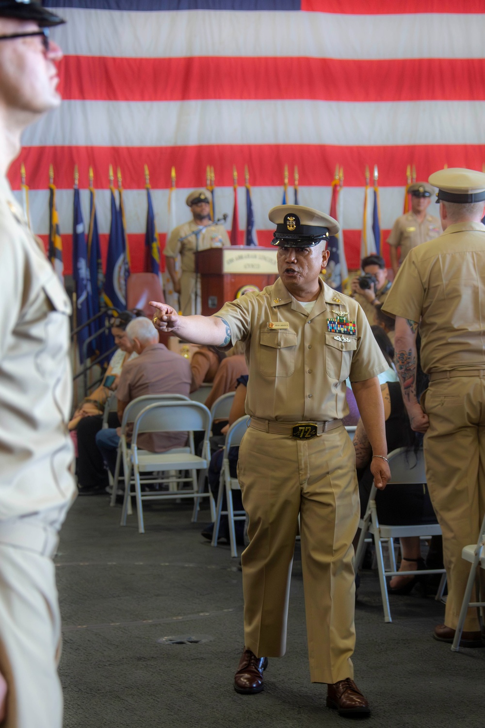 Abraham Lincoln hosts a chief pinning ceremony